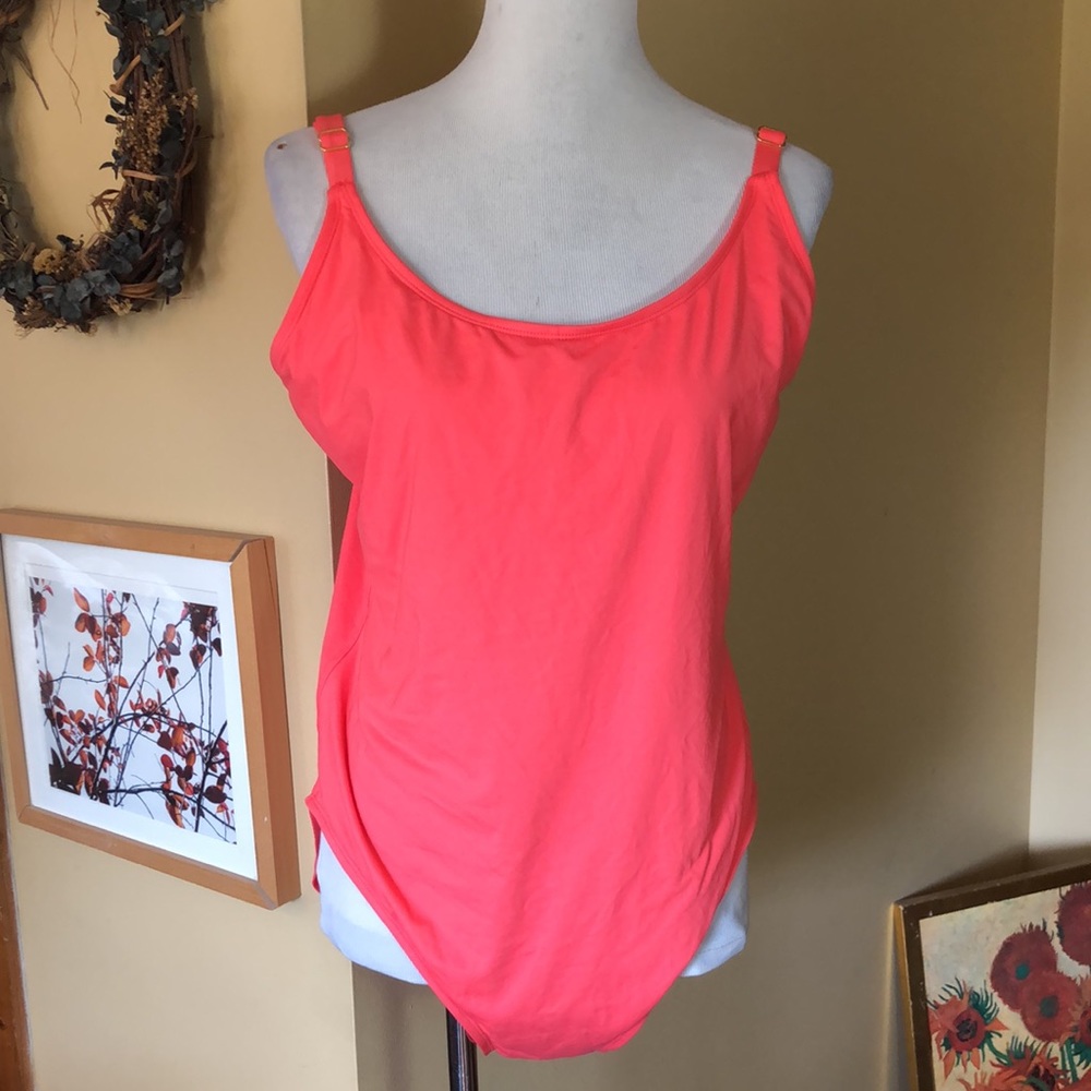 ANDIE Size XXXL Mallot One 1-Piece Dual-Lauered Vivid Orange Swimsuit $98 NEW